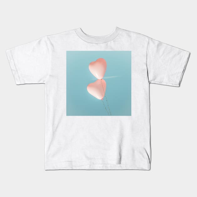 Two Hearts Kids T-Shirt by Debra Cox 